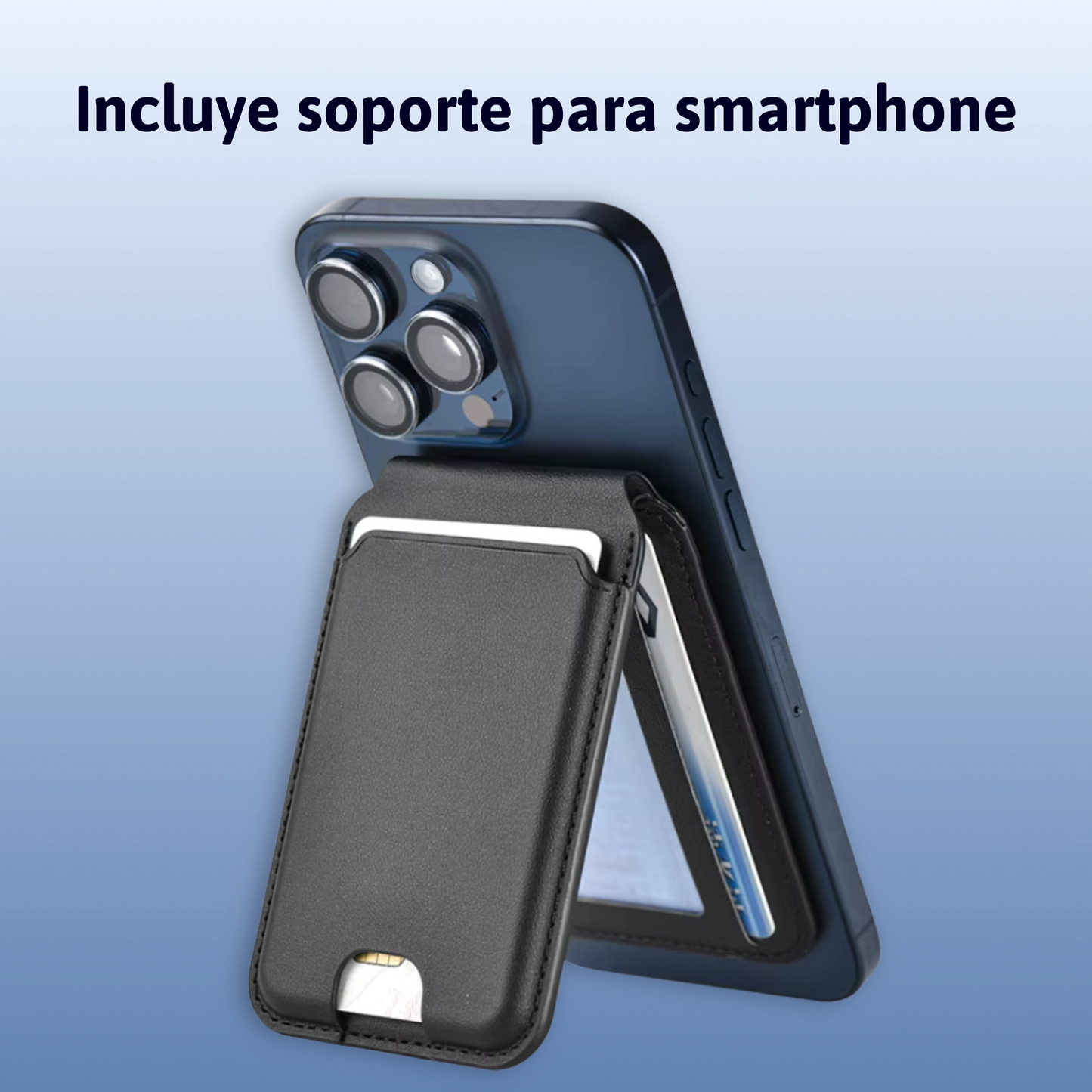 Cartera de piel plegable