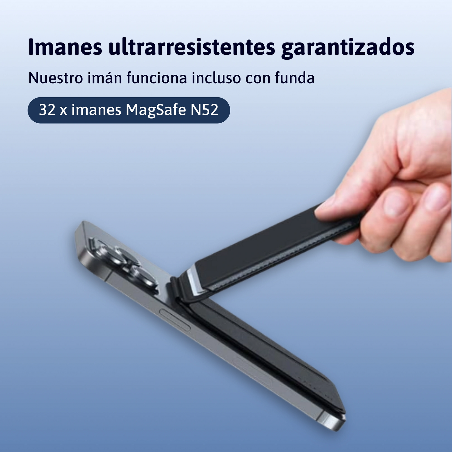 Cartera de piel plegable